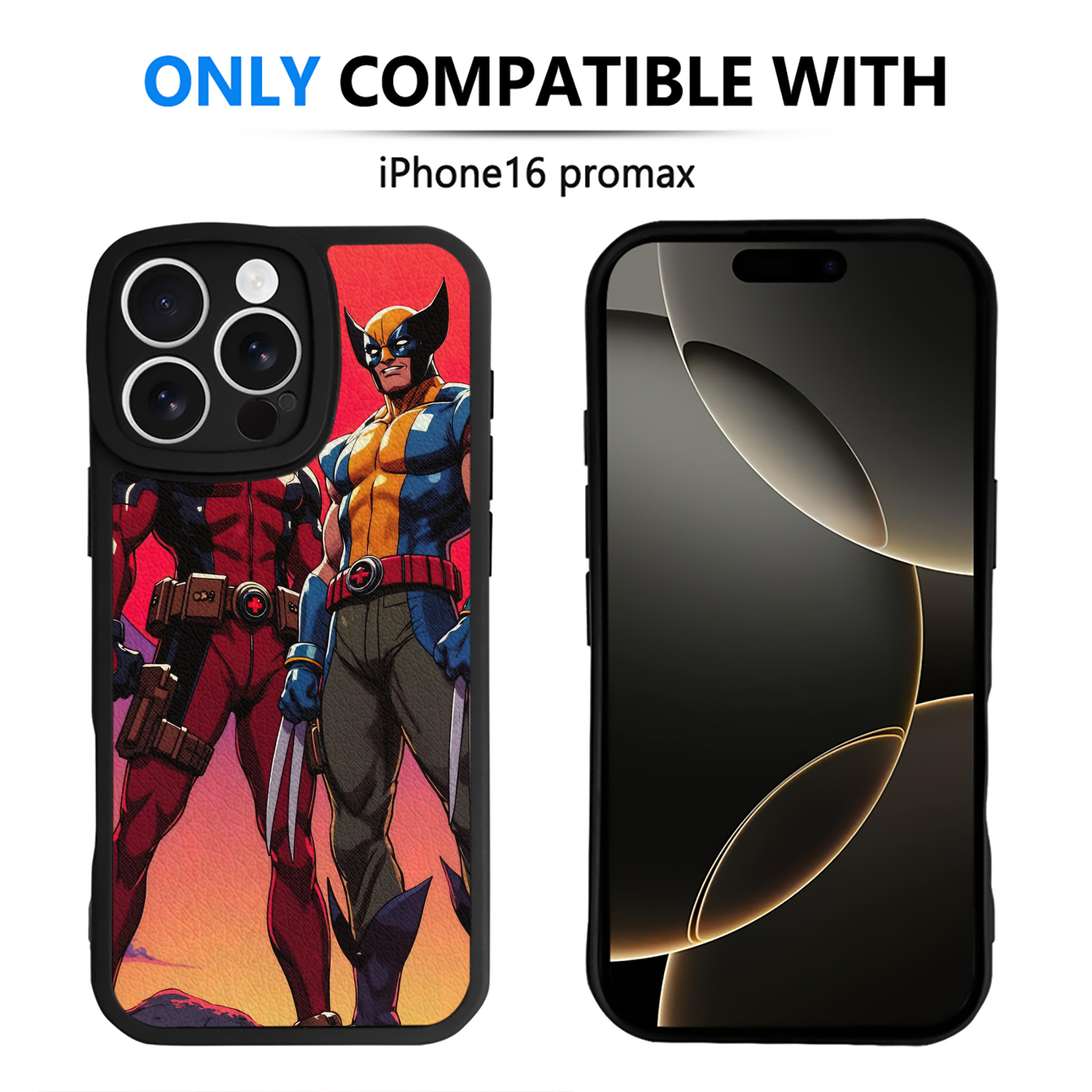 （画像用） Deadpool デッドプール 【iPhone 16シリーズ対応】シリコンスマホケース（レザー調） 材質：シリコン